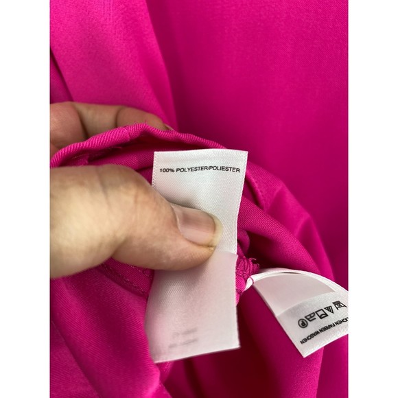 Rachel Roy NWT Rachel Kaylee Top Double V Neck Back Tie Long Sleeves Pink S New - Picture 8 of 10